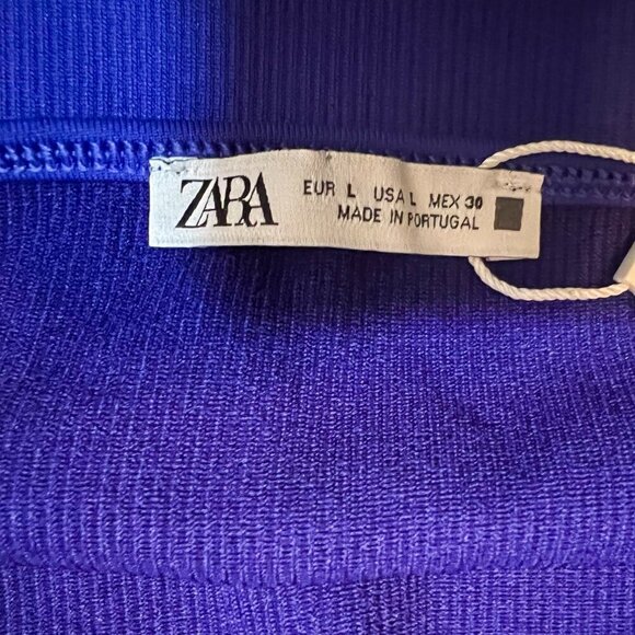 Zara Halter Tie Top Royal Blue Size L *NEVER WORN* - Picture 3 of 4